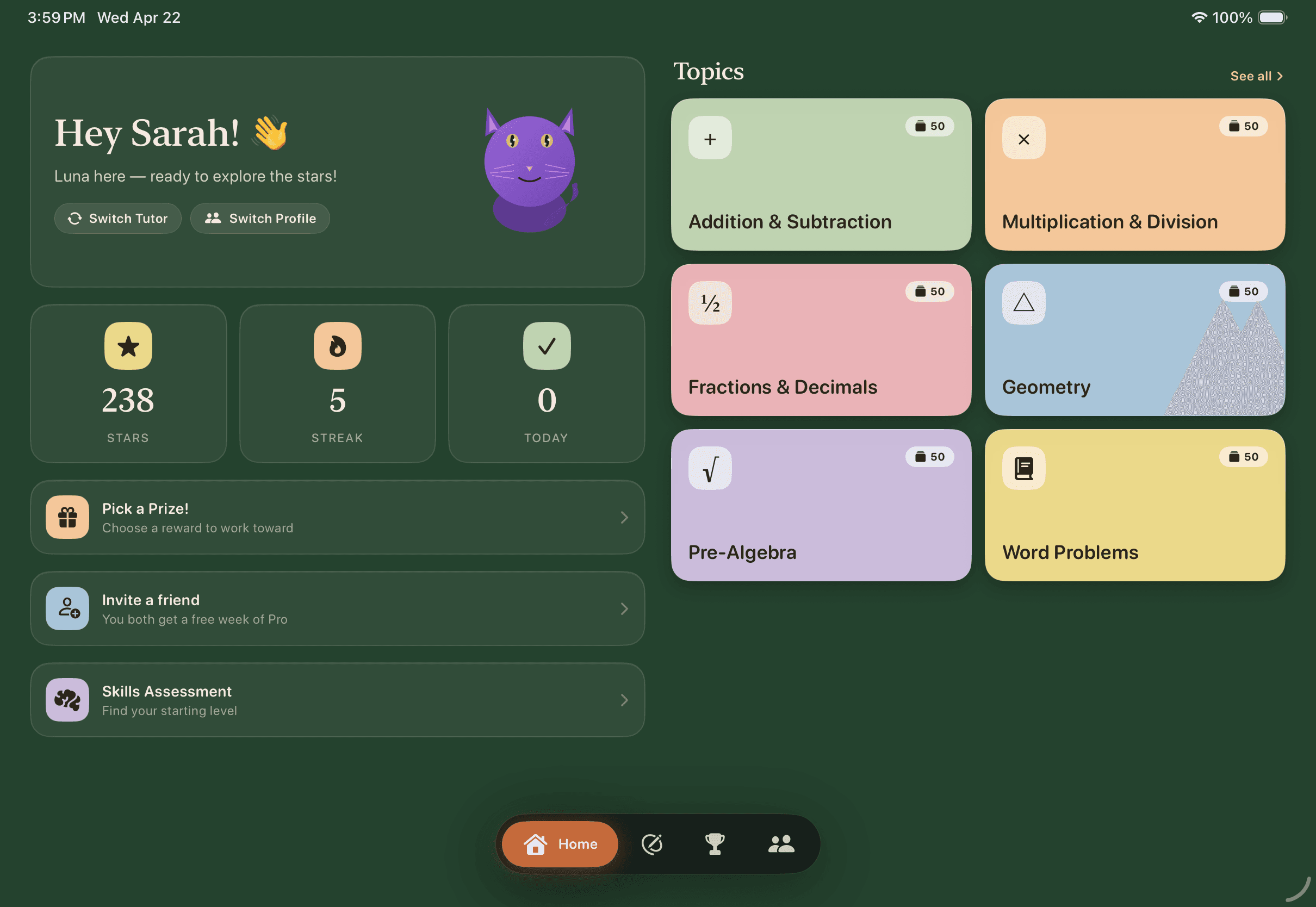 Neo Home tab